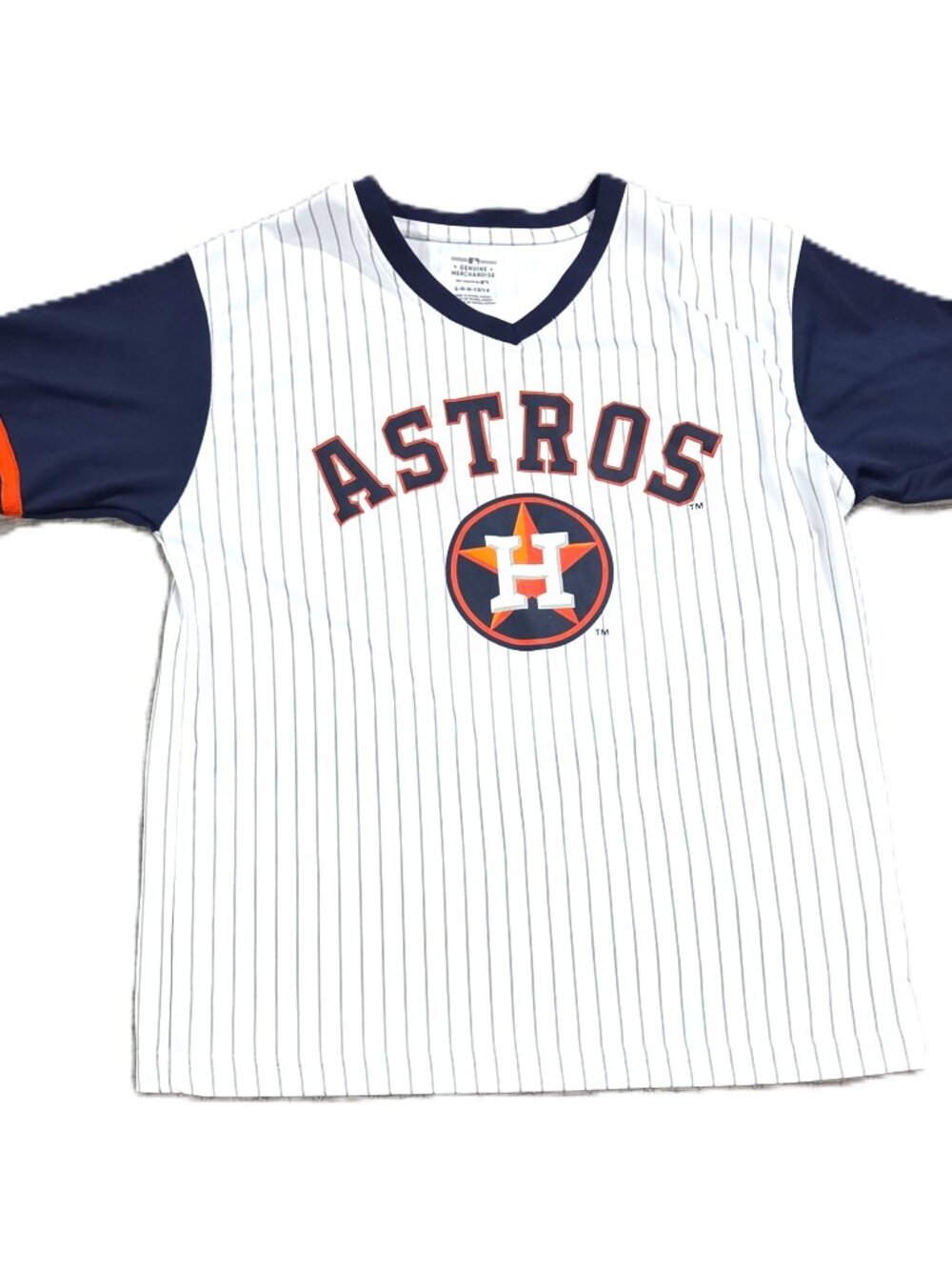 Houston Astros Youth Large MLB Baseball Team MLB Tee Shirt Pinstripe